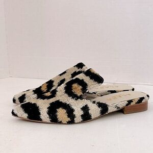 ALARA Silk Velvet leopard Point Toe Slide MULE 37or 7